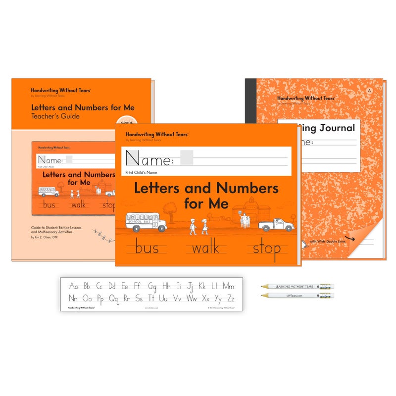 Handwriting Without Tears, Kindergarten Printing Bundle, Age 5+, K+, Student Workbook, Writing Journal & Teacher's Guide, School & Home, Language Arts, Tutoring, Tiny Pencils, Desk Strip - Image 1